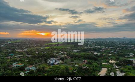 29 juillet 2022: Paysage autour du lac de Lak, ville de Buon Ma Thuot, province de Dak Lak, Vietnam Banque D'Images