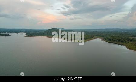 29 juillet 2022: Paysage autour du lac de Lak, ville de Buon Ma Thuot, province de Dak Lak, Vietnam Banque D'Images