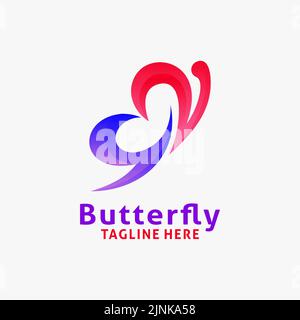 Logo papillon de beauté Illustration de Vecteur
