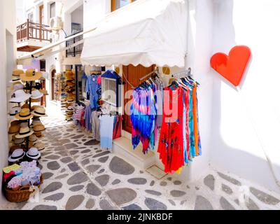 Les rues pittoresques, l'île de Naxos la Chora, la vieille ville de Naxos, l'île des Cyclades de la capitale, la Grèce, l'Europe mer Egée, la Méditerranée Banque D'Images