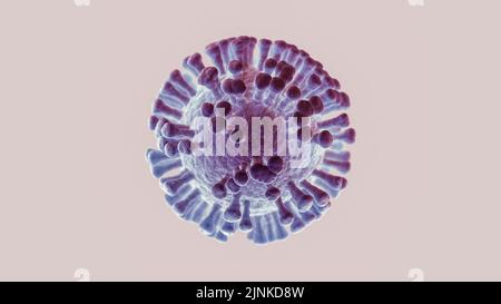Illustration d'une cellule virale, d'une infection virale ou d'une maladie infectieuse Banque D'Images