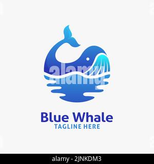 Logo baleine bleue Illustration de Vecteur