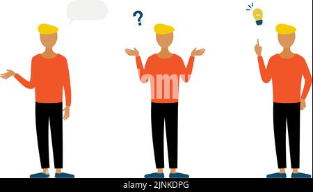 La personne pose un jeu de parole / de questionnement / de résolution Illustration de Vecteur