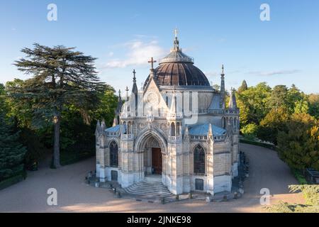 France, Eure-et-Loir, Dreux, chapelle royale de Saint Louis nécropole de la famille Orléans située dans l'enceinte du Château de Dreux (vue aérienne Banque D'Images