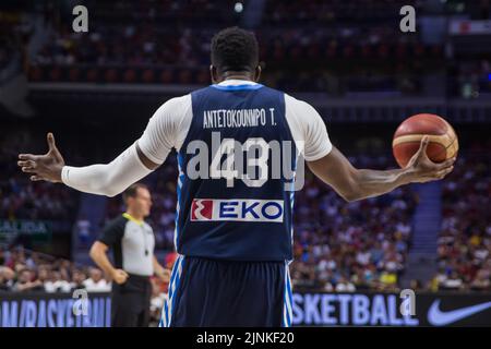 Madrid, Espagne. 11th août 2022. Thanasis Antetokounmpowisteral Espagne contre Grèce match amical pour préparer le Championnat d'Europe de basket-ball 2023 célébré au Centre Wizink de Madrid (Espagne), 11 août 2022. L'Espagne a gagné 87 - 80 (photo de Juan Carlos García Mate/Pacific Press/Sipa USA) crédit: SIPA USA/Alay Live News Banque D'Images