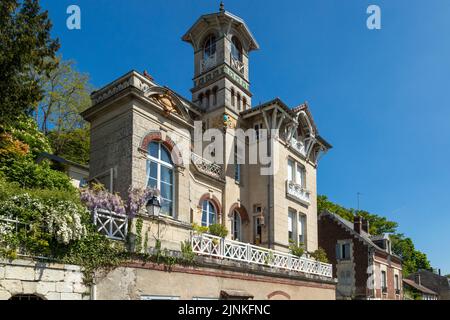 France, Oise, Picardie, Pierrefonds, Belle époque villa la Colombine, rue Beaudon // France, Oise (60), Picardie, Pierrefonds, villa Belle époque la C. Banque D'Images