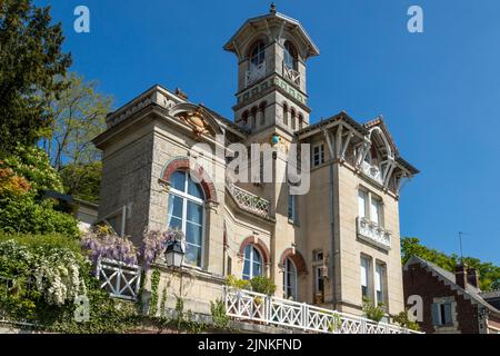 France, Oise, Picardie, Pierrefonds, Belle époque villa la Colombine, rue Beaudon // France, Oise (60), Picardie, Pierrefonds, villa Belle époque la C. Banque D'Images