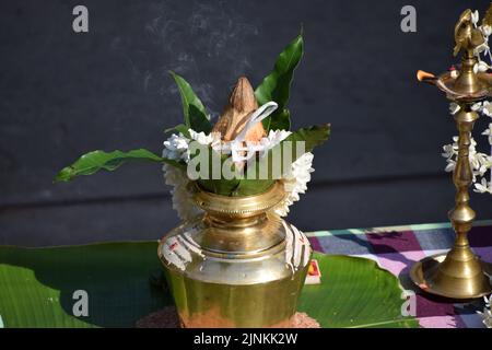 Décorations de noix de coco de Pongal thaïlandais Banque D'Images