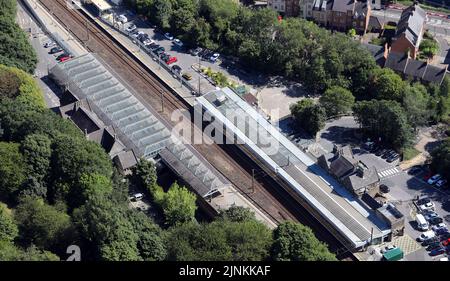 Vue aérienne de la gare de Durham Banque D'Images