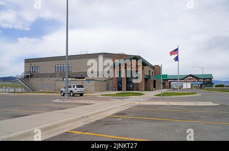 HELENA, MT -10 JUIN 2021 - vue sur l'aéroport régional de Helena (HLN), un aéroport régional public de Helena, capitale du Montana, États-Unis. Banque D'Images