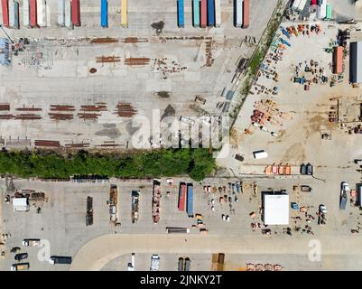 Vue aérienne de la cour industrielle Banque D'Images