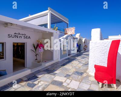 Boutique sur la rue principale d'Oias, Santorin , Oia,Grèce,Europe Mer Egéé,Méditerranée Banque D'Images