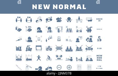 Nouvel ensemble d'icônes normales pour prévenir l'infection par le coronavirus Illustration de Vecteur