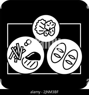 Icône pour recommander des repas individuels Illustration de Vecteur