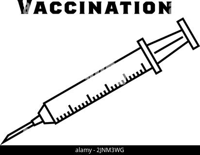 Illustration d'une seringue utilisée pour la vaccination Illustration de Vecteur