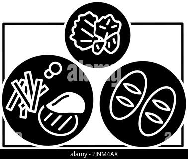 Icône pour recommander des repas individuels Illustration de Vecteur