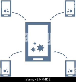 Illustrations d'icônes qui recommandent l'utilisation de l'application de confirmation de contact Illustration de Vecteur