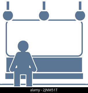 Icône qui recommande d'éviter les embouteillages en train Illustration de Vecteur