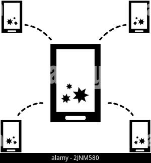 Illustrations d'icônes qui recommandent l'utilisation de l'application de confirmation de contact Illustration de Vecteur