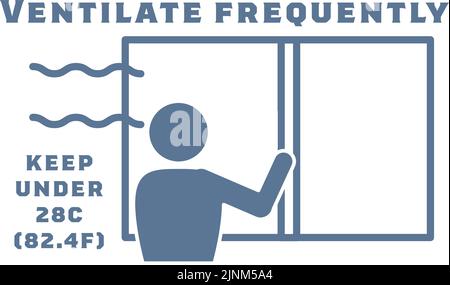 Illustration de l'ouverture des vitres pour la ventilation Illustration de Vecteur