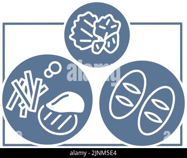 Icône pour recommander des repas individuels Illustration de Vecteur