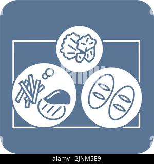 Icône pour recommander des repas individuels Illustration de Vecteur