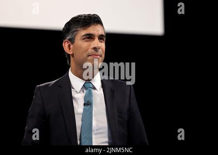 Cheltenham, Royaume-Uni. 12 août 2022. Le député de Rishi Sunak, à la direction du Parti conservateur, s'est tenu au Centaur, à l'hippodrome de Cheltenham, Gloucesest Banque D'Images