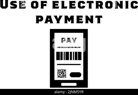 Illustration d'une icône recommandant le paiement électronique sans contact Illustration de Vecteur