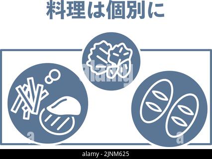 Icône pour recommander des repas individuels -Traduction: Cuisiner individuellement Illustration de Vecteur