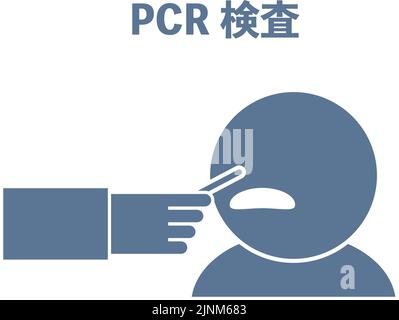 Illustration de la collecte de la muqueuse nasale par test PCR -Traduction: Inspection PCR Illustration de Vecteur