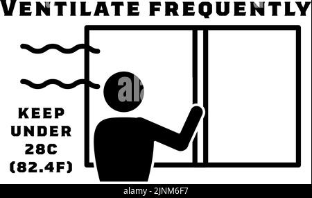 Illustration de l'ouverture des vitres pour la ventilation Illustration de Vecteur