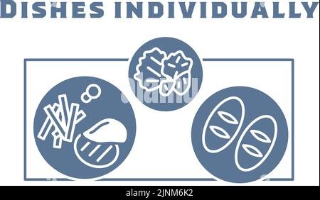 Icône pour recommander des repas individuels Illustration de Vecteur