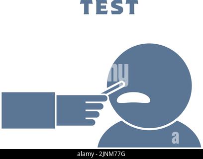 Illustration de la collecte de la muqueuse nasale par test PCR Illustration de Vecteur