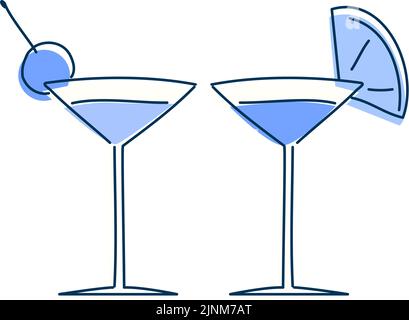 Illustration de deux personnes buvant un cocktail Illustration de Vecteur