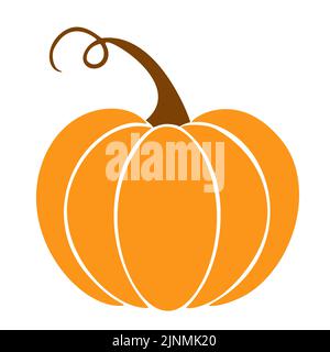 Icône en forme de citrouille. Vecteur. Symbole automne Halloween ou Thanksgiving citrouille en forme plate, simple, contour. Illustration. Illustration de Vecteur
