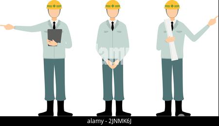 Kit de pose pour directeur de chantier, homme Illustration de Vecteur