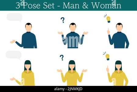La personne pose un jeu de parole, de questionnement, de résolution Illustration de Vecteur