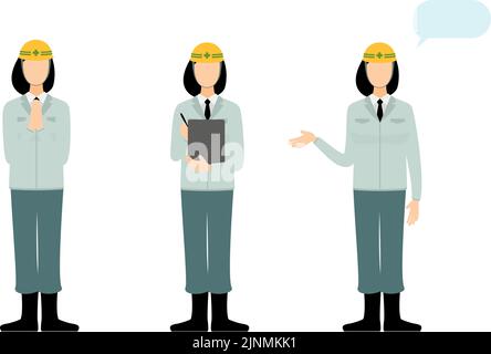 Kit de pose pour directeur de chantier, femme Illustration de Vecteur