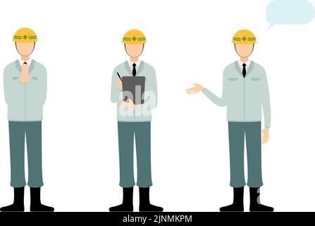 Kit de pose pour directeur de chantier, homme Illustration de Vecteur