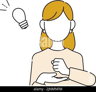 Illustration de pose sans visage, haut de corps de femme de carrière, convaincu Illustration de Vecteur