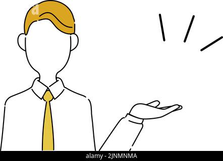 Illustration de pose sans visage, partie supérieure du corps de l'employé de bureau, guidage Illustration de Vecteur