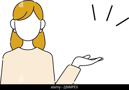 Illustration de pose sans visage, corps supérieur de femme de carrière, orientation Illustration de Vecteur