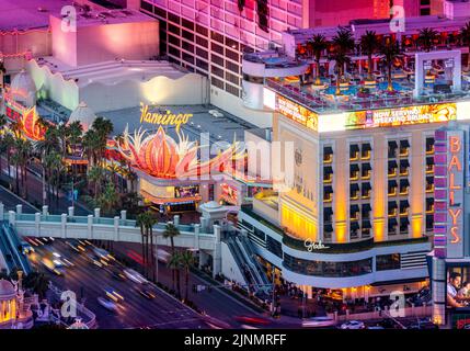 Vue aérienne de l'hôtel Flamingo, Las Vegas, Nevada États-Unis Banque D'Images