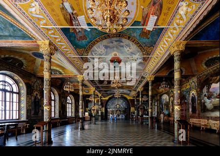 Chambre refectoire de l'église de STS Anthony et Théodosius de Kiev Pechersk Lavra, Kiev Ukraine Banque D'Images