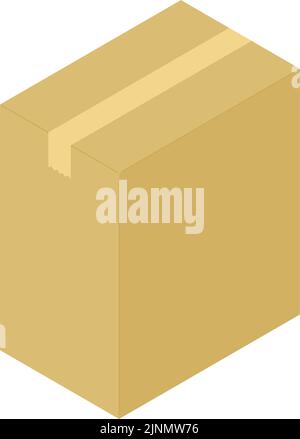 Illustration isométrique de carton ondulé avec une hauteur de ruban de gomme Illustration de Vecteur