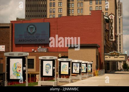 Akron Civic Theatre dans le centre-ville d'Akron, Ohio Banque D'Images