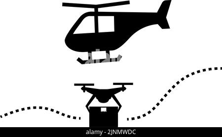 Une icône simple montrant la législation sur les drones et la conformité à la prévention des collisions Illustration de Vecteur
