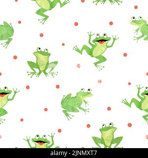 Joli motif grenouille. Arrière-plan vectoriel transparent avec grenouilles vertes Illustration de Vecteur