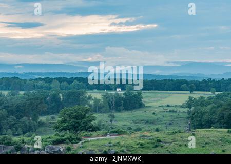 Soirée tempête au champ de bataille de Gettysburg, Pennsylvanie, États-Unis Banque D'Images