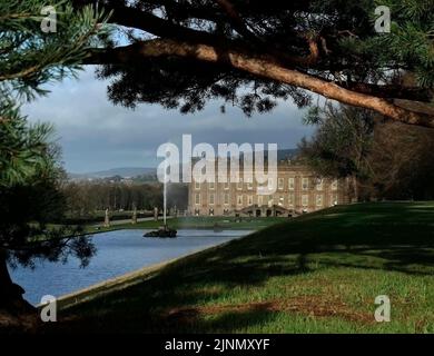 Chatsworth House en hiver Banque D'Images